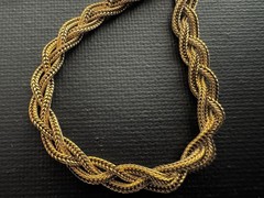 Vintage Mid-Century 12k Gold Filled Braided Collar Necklace 18in