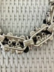 RARE! JULIANA Jet Black Cha Cha Dangle Bead Bracelet AB Rhinestone Clasp! Mint!