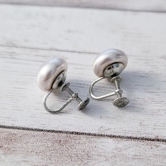 Vintage Screw Back Earrings 0.5″ Faux Pearl Classic Stylish – Stamped “Sterling”