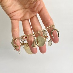 Vintage 1940’s 1950’s Horse Boat Charm Bracelet 14K Yellow Gold, 22.09 Grams