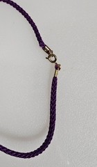 Vtg Large Iris Flowers on Purple Enamel Cloissone Pendant/Cord Necklace 26 in