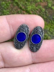 Silver cufflinks with hot enamel Made in the USSR Cufflinks 916 sterling silver