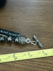 Judith Jack Sterling Marcasite Faux Dark Gray Pearl Necklace