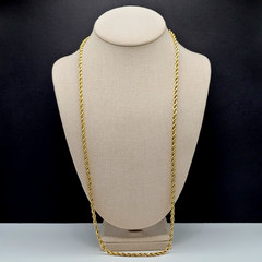 Classic Rope Twist Gold Tone Multi Link Chain Vintage Unisex Necklace 30 Inch