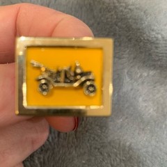 Vintage Swank Antique Car Gold Square Yellow Enamel Cufflinks Signed