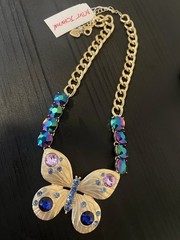 Betsey Johnson Bugging Butterfly Statement Necklace Ring Earrings Set – Rare-G4