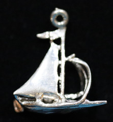 Vintage Sterling Silver 3D Sailboat Adventure Freedom Exploring Charm Pendant
