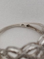 Vintage Sterling Natural Diamond 1.00ct Open Lattice Weave Band Ring Sz9 3.0 Gr