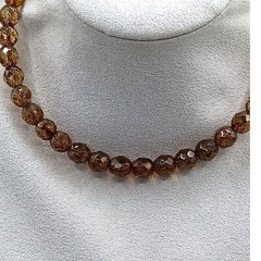 Vintage Amber Glass Beaded Memory Wire Collar Necklace, Fits all Sizes Sparkling