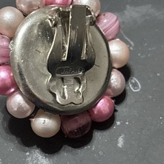 3 Pairs Pink Beaded Japan (2) And Pink Roses Excellent Glass Acrylic Metal