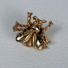Gold Tone Beetle Scatter Pin Small Insect Lapel Pin Clutch Back Jewelry