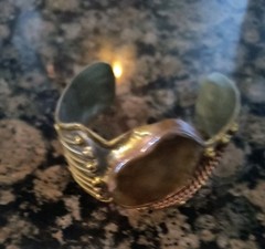 Elegant Vintage Artisan Cuff Bracelet in Mixed Metals Made In India