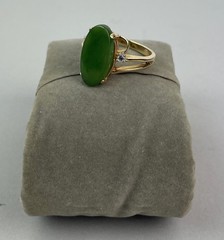 Vintage 70s 18kt HGE Gold Plate Aventurine Cocktail Ring 8.75