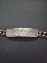 Vintage 1930s-1950s Sterling Silver Military ID Bracelet Curb Chain