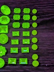 Uranium Glass Rhinestone Lot