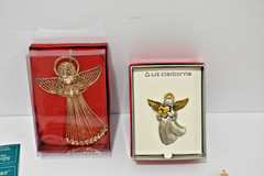 Lot of Vintage Christmas Jewelry Brooches, Charms, Earrings Angels/Trees