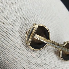 Antique Etruscan Revival Pin Brooch c 1900 Gold Russian Hallmark Granulation