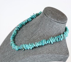 Vintage Turquoise Nugget 16″ Necklace Choker Sterling Silver 51.49 g Southwest