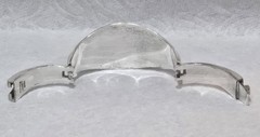 1980s TN-177 MEXICAN MODERNIST Sterling Silver Black Onyx Hinged Clamp Bracelet