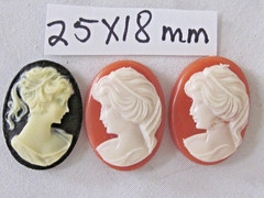 * SALE* VTG CAMEOS 40x30mm HUGE 17piece LOT JEWELRY RESIN FINDINGS REPAIR CRAFTS