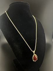 Vintage Beria Collection Bronze 18KT Yellow Gold Plated Carnelian Necklace