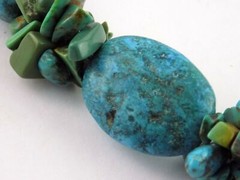 Sterling Silver Clasp Turquoise Beaded Strand Necklace 925 Varied Beads 17 Inch