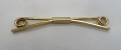 Vintage Gold Tone Curled Ends Collar Bar Clip 2-1/2 Inches