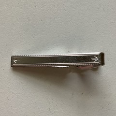 Vintage Mid Century Modern Silver Tie Bar Sterling Top! By Shields!