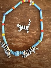 Flying Colors Black & White Cats Ceramic Necklace Also Available 2 Cat Brooches