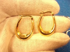 3 PAIRS OF STERLING SILVER EARRINGS: CZ HOOPS, STUDS/DROPS; GOLD PLATED HOOPS