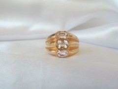 Sterling Silver 925 Gold on Natural Irradiated Morganite Ring Size 9