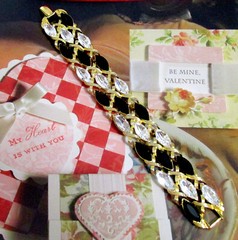 Vtg Runway Rare NAPIER “Black Tie” Swarovski Marquise Crystal Bracelet Book Pc