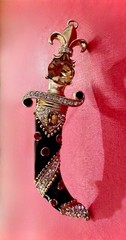 Vintage Ciner Mogul Sword Dagger Sheath 3 Pin Set, Unworn, Signed, Enamel, A+