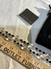 Joan Rivers Czech Republic Black & Clear Faceted Beaded Necklace Gold Tone