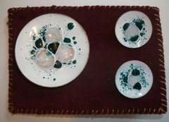Mid Century Enamel Jewelry Lot Brooches, Earrings, Pendant Doris Kamel Vermont