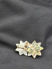 Vintage Signed 925 Mexican Taxco Abalone Shell Inlay Earrings Sterling Silver