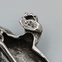 Vintage Sterling Silver 925 Marcasite Lab Ruby Alligator/Crocodile Brooch Pin
