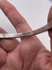 Vintage Sterling Octagon Bracelet IBB Signed Etched Safety Chain