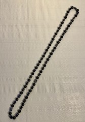 Vintage Black Onyx 10mm with Lapis Necklace, 38” L