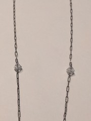 Antique Art Deco Clear Crystal Lariat Necklace