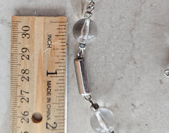 Silver/Acrylic beaded long wired Necklace 60″
