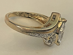 SETA CZ Gold Tone Crystal Marquise Ring ~ Size 6 Beauty 🌺🌺