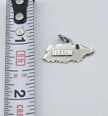 Vintage Sterling Silver Nassau Bahamas Travel Red Gemstone Charm Pendant – 1.7g