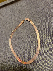 Vintage SOLID 14KT Gold Stamped 7″ Bracelet 2.4 Grams Herring Bone New Old Stock