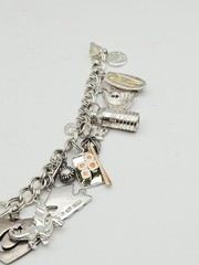 Ross Simons Jezlaine SU Sterling Silver Young Girls Stacked Charm Bracelet 8″
