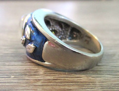 Ross Simons Sterling Silver 925 Enamel Moonstone Ring Size 8.75