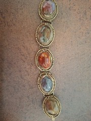 Vintage Boho Statement Bracelet with Natural Gemstones – Adjustable Length
