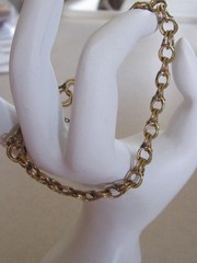 Vintage 1/20 th 12K Gold Filled Double Hoop Circle Link Bracelet W/Safety Chain