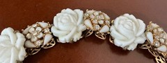 VTG Bracelet Prong-Set Roses & Prong-Set Stones Set in Flower Design Bracelet