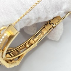 Vintage Art Arthur Pepper Faux Pearls & Faux Turquoise Gold Tone Bangle Bracelet